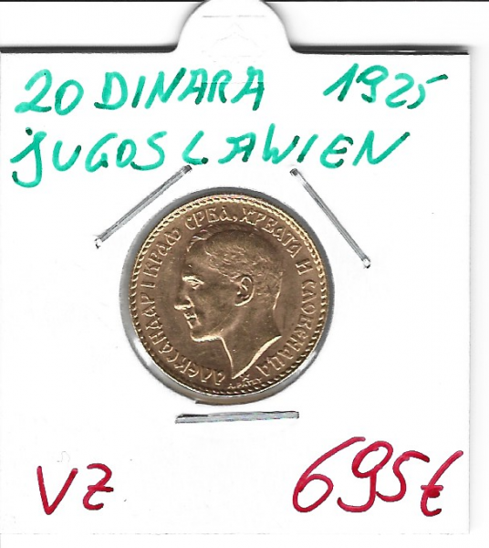 20 Dinara 1925 Gold Alexander I