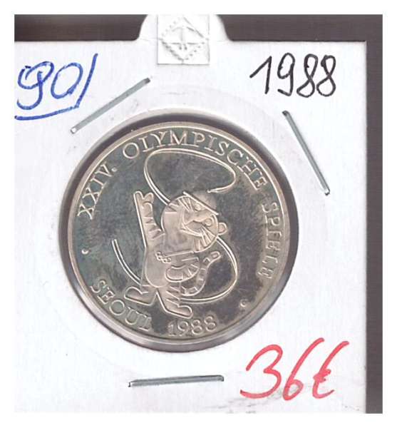 Nr. 090 Olypische Spiele Seoul 1988 Casinos Austria Silber Jeton 100 Schilling