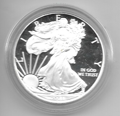 1 Dollar 2008 W Silber Eagle Unze PP