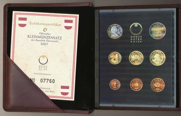 PP 2007 Euro Coinset PROOF KMS SET Österreich