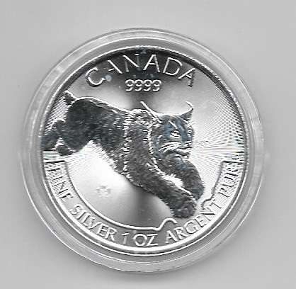 5 Dollars 2017 LUCHS 1 Unze Silber Oz Canada Kanada