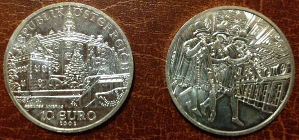 10 Euro Silber 2002 Schloss Ambras lose Ank. Nr.01