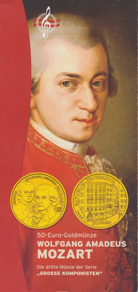 ANK Nr. 05 FOLDER ZU DER 50 EURO Gold MÜNZE W.A.Mozart Serie Große Komponisten 2006