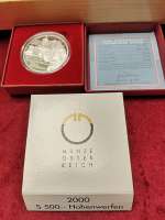 ANK Nr. 58  Burg Hohenwerfen  2000 PP 500 Schilling Silber in Box ANK Nr. 58  Burg Hohenwerfen  2000 PP 500 Schilling Silber in Box