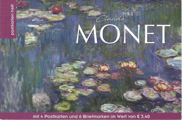 Claude Monet Postkartenheft mit 6 Marken und Postkarten