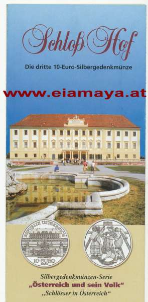 ANK Nr. 03 Flyer FOLDER ZU DER 10 EURO MÜNZE Schloss Hof 2003