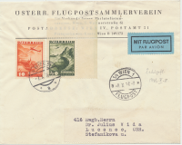 Österreichischer Flugpostsammlerverein Wien-  CSR.7.10.1936 Österreichischer Flugpostsammlerverein Wien-  CSR.7.10.1936