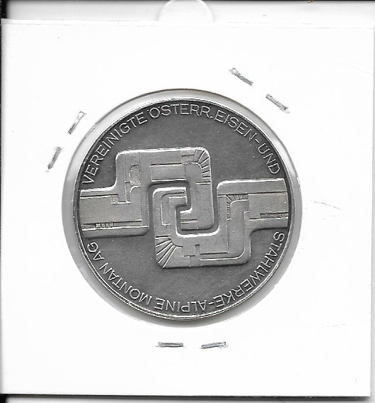 1974 Kalendermedaille Jahresregent Silber Österreichische Eisen und Stahlwerke Alpine Montan AG