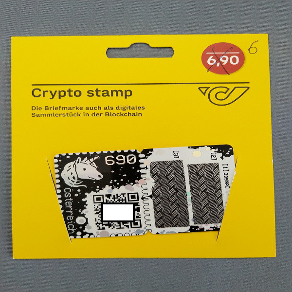 Österreich ANK Crypto Stamp - Black Edition Schwarz / first crypto stamp edition 6 stellig - Postfri