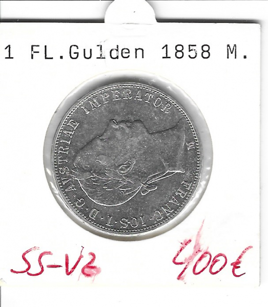 1 Gulden Fl 1858 M Silber Franz Joseph