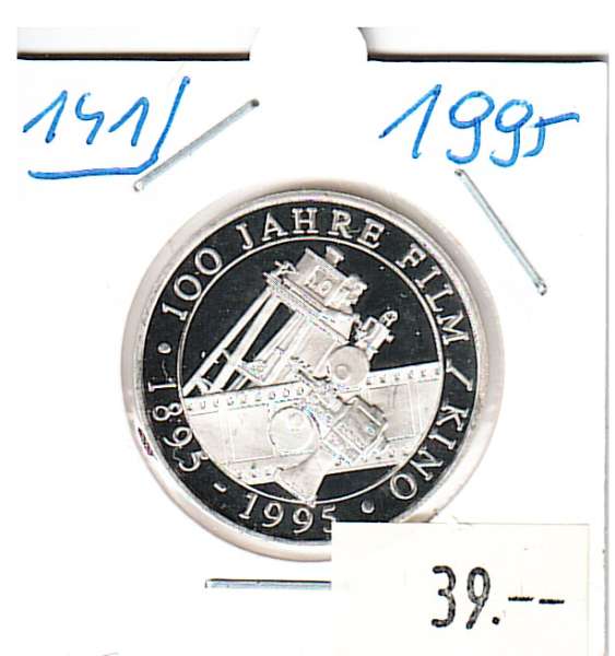 Nr. 141 100 Jahre Film Kino 1995 Casinos Austria Silber Casino Jeton 100 Schilling