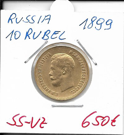 10 Rubel Nicolas II 1899 Gold Russland