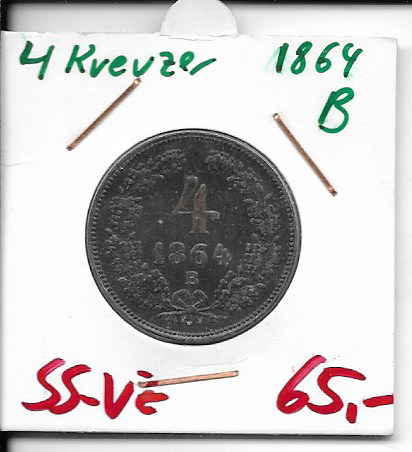 4 Kreuzer 1864 B Franz Joseph