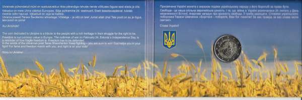 2 Euro Estland 2022 Slava Ukraini - Freiheit für Ukraine in Coincard