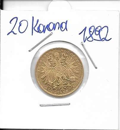 20 Corona Kronen 1892 Franz Joseph I Gold