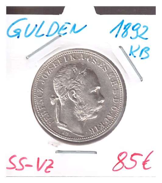 1 Gulden Forint 1892 KB Silber Franz Joseph