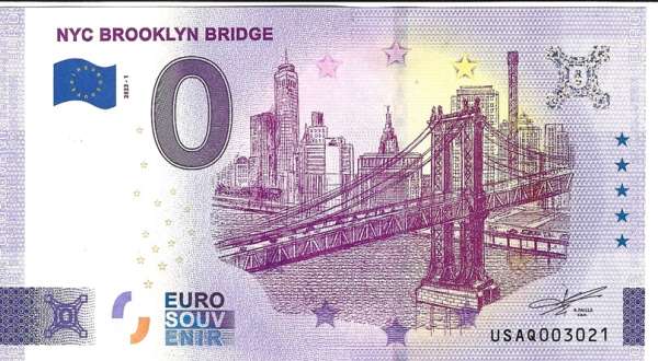 USA New York Brooklyn Bridge 2023-1 Unc 0 Euro Schein