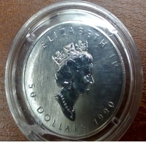 1 unze Platin Kanada Maple Leaf 1990 50 Dollars