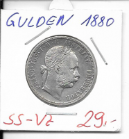 1 Gulden Fl 1880  Silber Franz Joseph I 1 Gulden Fl 1880  Silber Franz Joseph I
