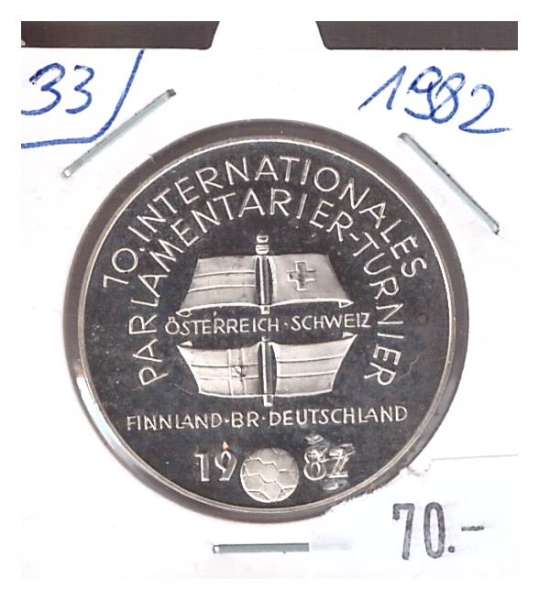 Nr. 033 Intern. Parlamentarierturnier Salzburg 1982 Silber Casino Jeton 200 Schilling