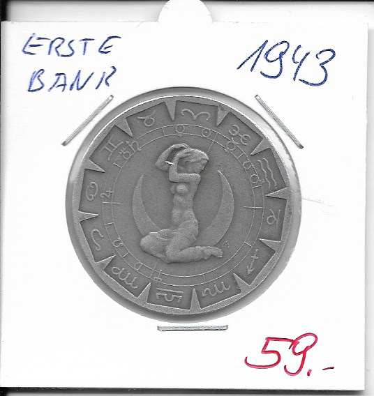 1943 Kalendermedaille Jahresregent Erste Österreichische Sparkasse