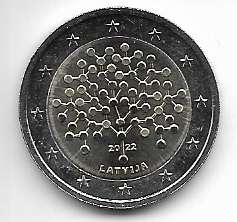 2 Euro Lettland 2022 - 100 Jahre Bank von Lettland