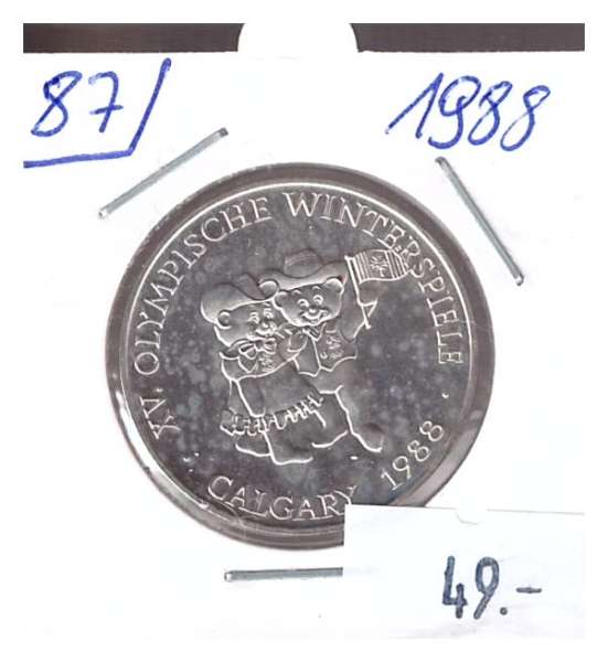 Nr. 087 Olypische Winterspiele Calgary 1988 Casinos Austria Silber Jeton 100 Schilling