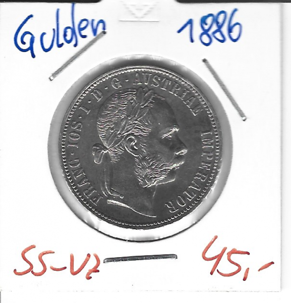 1 Gulden Fl 1886 Silber Franz Joseph I