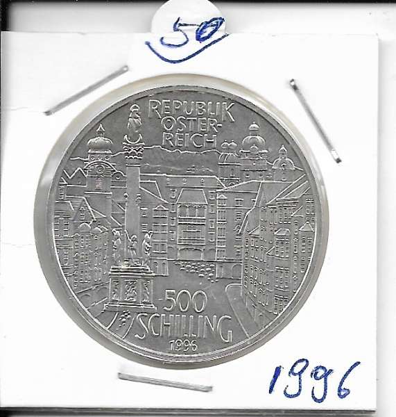 ANK Nr. 50 Städte 1996 500 Schilling Silber Normal