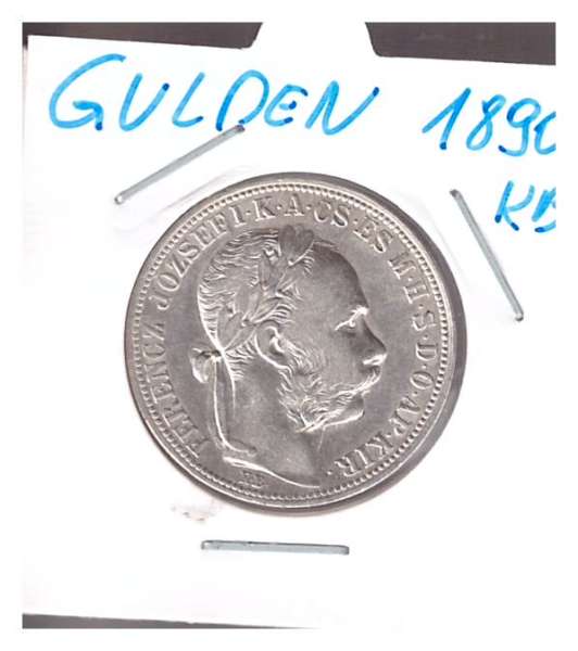 1 Gulden Forint 1890 KB Silber Franz Joseph Fiume