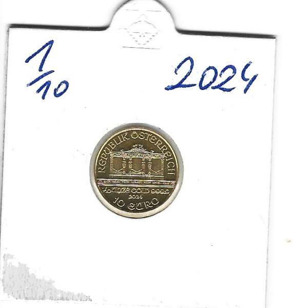 2024 Philharmoniker 1/10 Unze 10 € Euro 3,11 Gramm