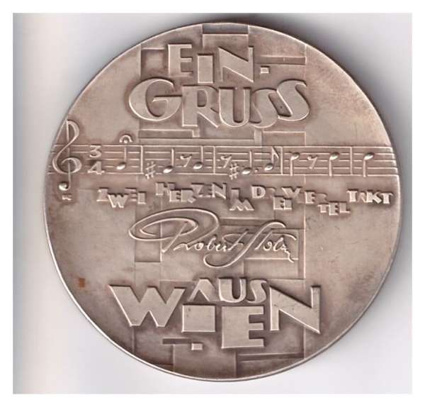 Robert Stolz Komponist Dirigent Ein Gruss aus Wien Bronze Medaille 55mm