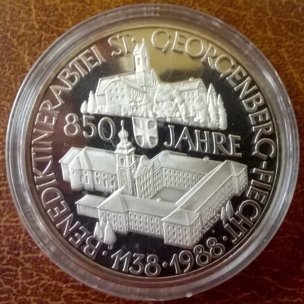 ANK Nr. 32 850 Jahre Benediktinerabtei 1988 PP 500 Schilling Silber