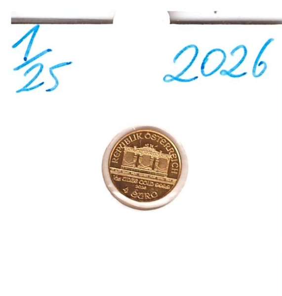 2026 Philharmoniker 1/25 Unze 4 € Euro 1,24 Gramm