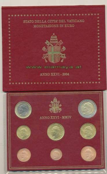 Kursmünzensatz Vatikan 2004 KMS Coinset