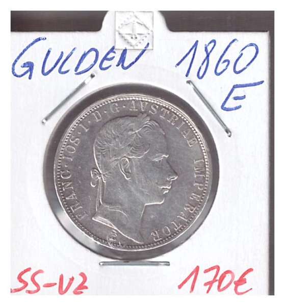 1 Gulden Fl 1860 E Silber Franz Joseph I