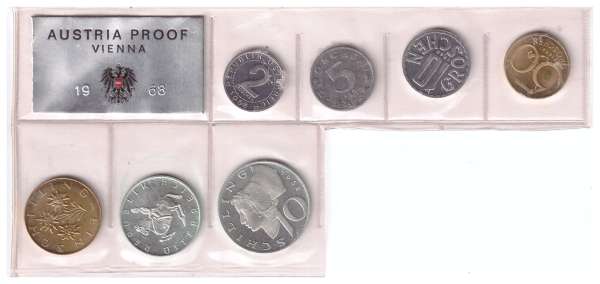 1968 Jahressatz Kursmünzensatz KMS Mintset