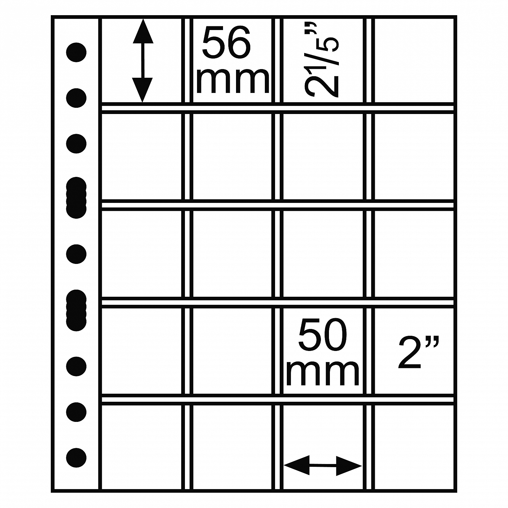 Leuchtturm GRANDE5/4S Kunststoffhüllen - 5 Stück, Format 50x56 Mm, Für Sammelkarten