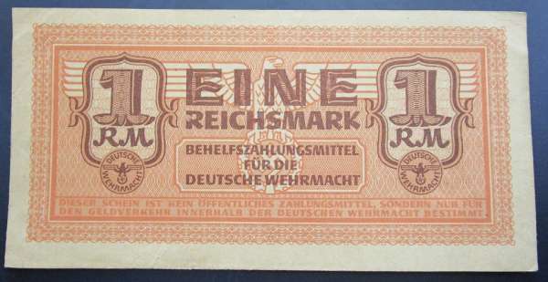 Deutsche Wehrmacht 1 RM Reichsmark 1942-1944 ohne Datum Battenberg DWM-6