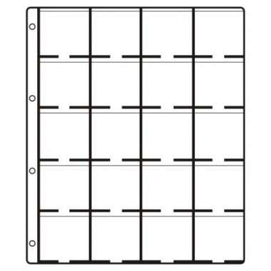 HARTBERGER Münzblätter mit 20 Feldern für 20 Münzrähmchen 50 x 50 mm - Standard, 10er-Packung (GM 20