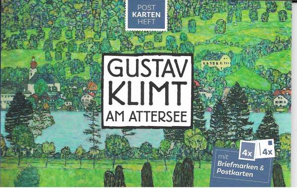 Gustav Klimt am Attersee Postkartenheft mit 4 Marken