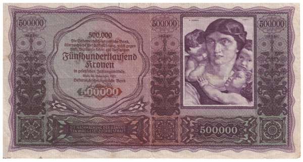 500000 Kronen 20.9.1922 Ank 208 Nr 1005-012172