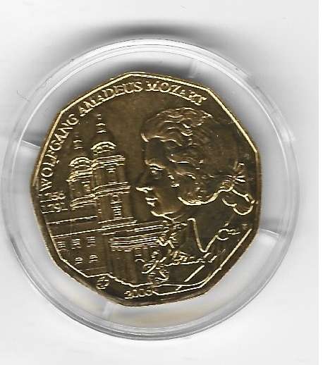 5 Euro 2006 250 Geburtstag Wolfgang Amadeus Mozart 5 Euro 24 Karat Vergoldet Silber