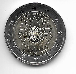 2 Euro Lettland 2023 Ukrainische Sonnenblume
