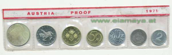 1971 Jahressatz Kursmünzensatz KMS Mintset