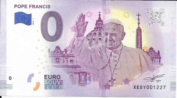 Pope Francis 0 Euro Schein 2018-1 Unc