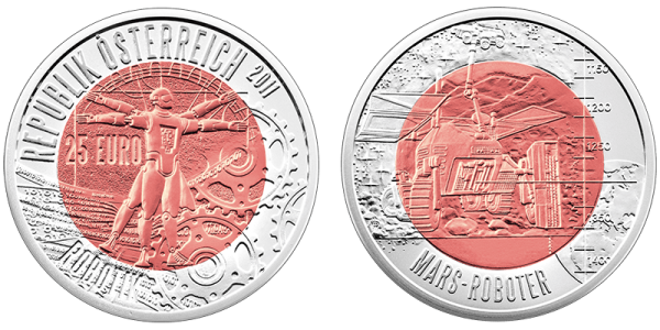 25 Euro 2011 Niob Silber Robotik Niob ANK Nr. 09 Niob 2011