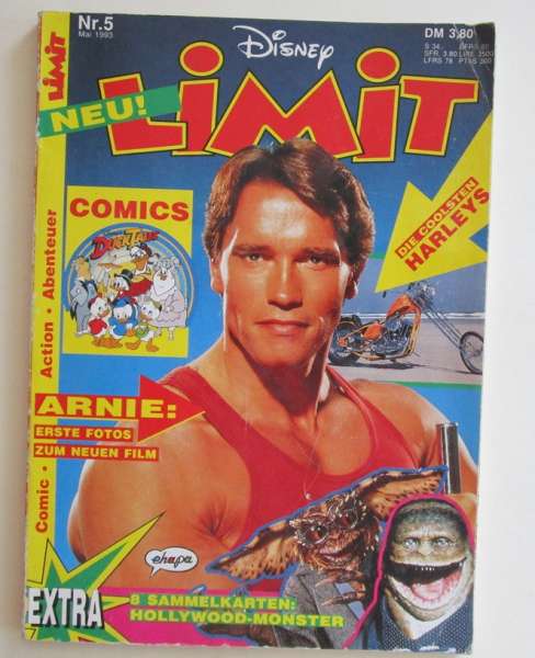 Disney Limit Nr.5 Mai 1993 Arnold Schwarzenegger ohne Sammelkarten