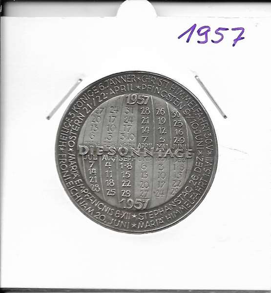 1957 Kalendermedaille Jahresregent Universität s Bund Innsbruck Bronze versilbert