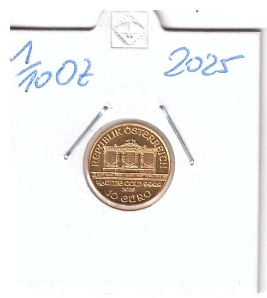 2025 Philharmoniker 1/10 Unze 10 € Euro 3,11 Gramm